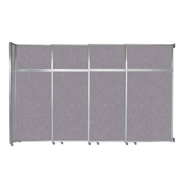 Operable Wall Sliding Room Divider 12'8" x 8'5-1/4" Cloud Gray Fabric
